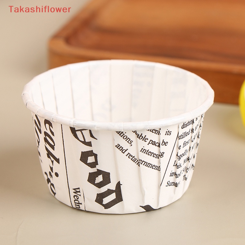 Set 50 Cốc Giấy Uốn Cong Làm Bánh Cupcake Chống Dầu