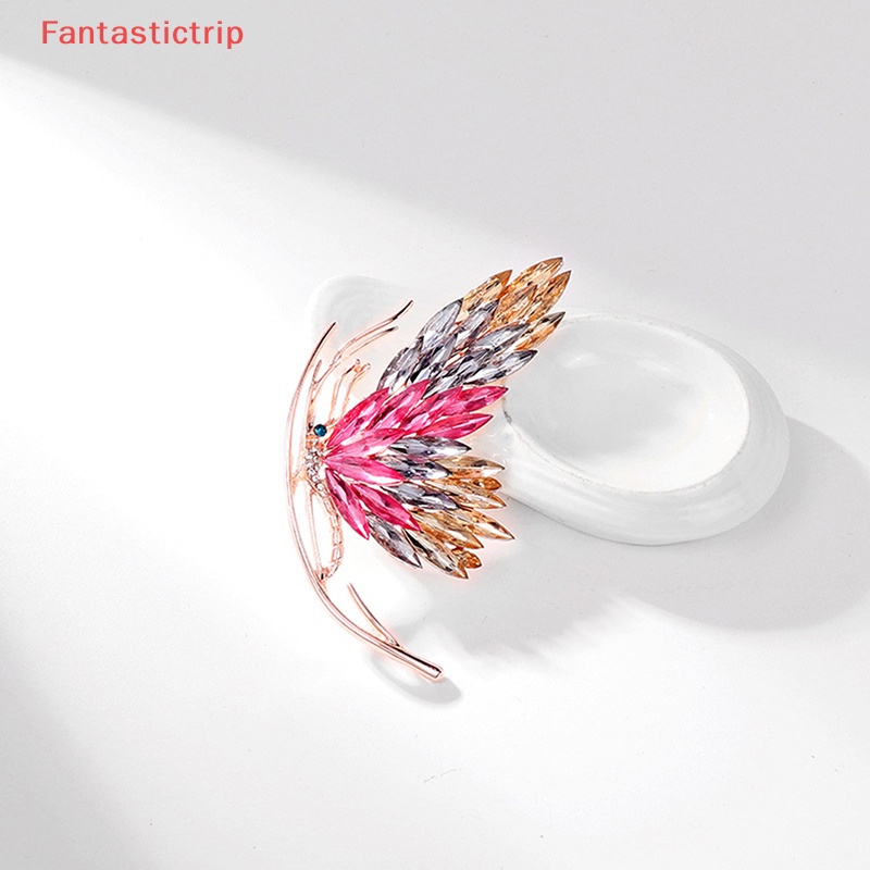 [Fantastictrip] Ghim Cài Áo Khoác Hình Bướm Pha Lê Màu Gradient Cao Cấp Kiểu Pháp Thanh Lịch Cá Tính