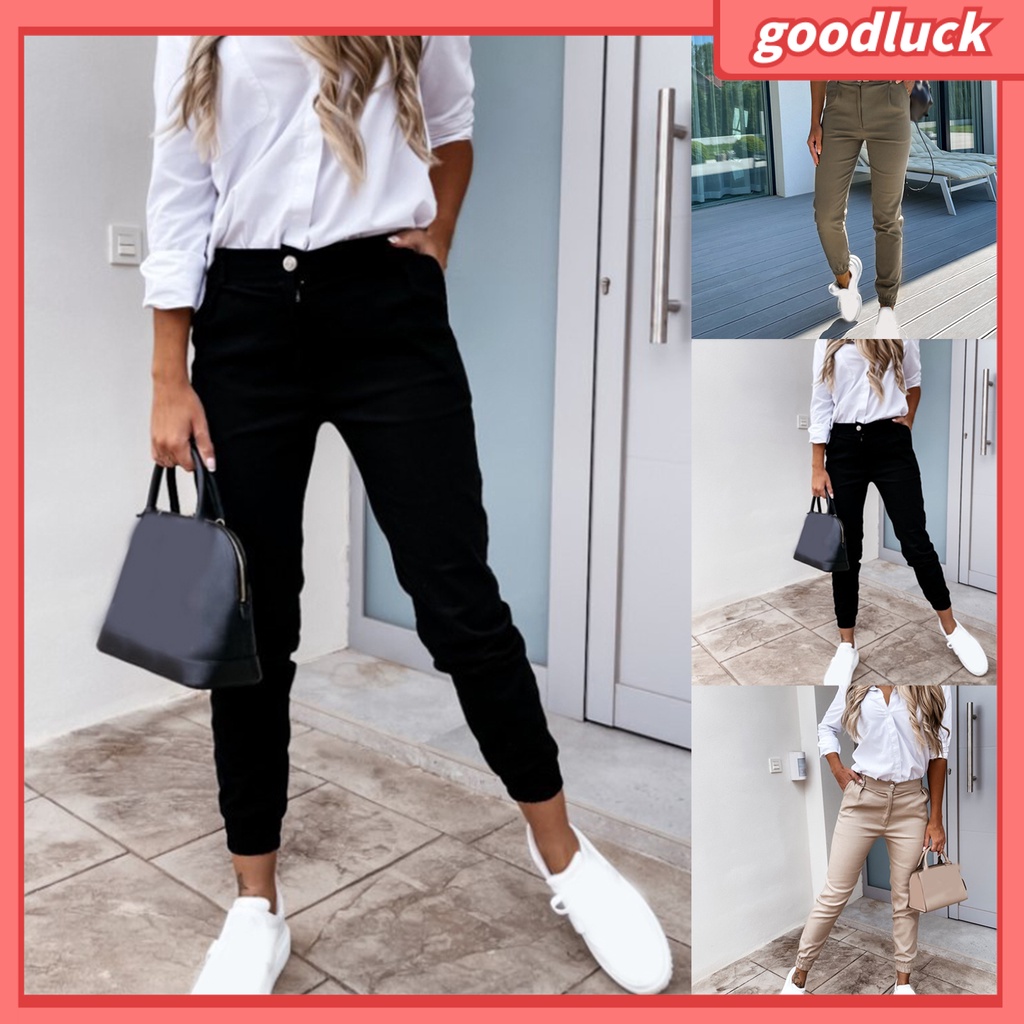 [ULK] Quần Ôm Có Túi Màu Trơn Dễ Phối Đồ Mặc Hàng Ngày Cho Nữ