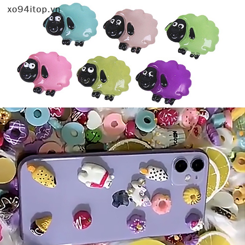 Set 5 Kẹp Tóc Nhựa Hình Giọt Nước 3D Trang Trí Ốp Điện Thoại