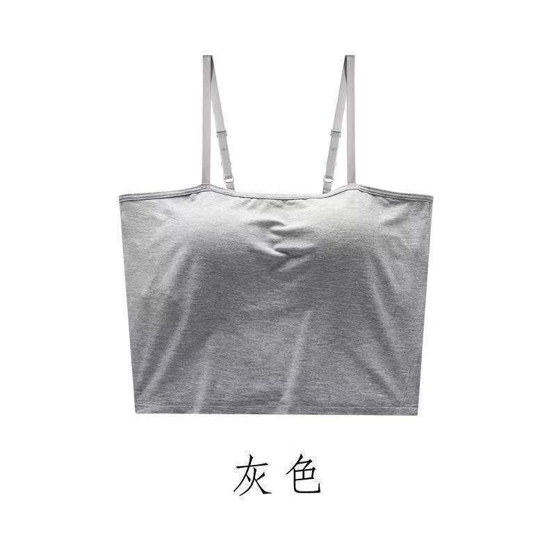 Áo Hai Dây Croptop Có Mút Đệm Ngực Không Gọng Thép Thời Trang Quyến Rũ Cho Nữ