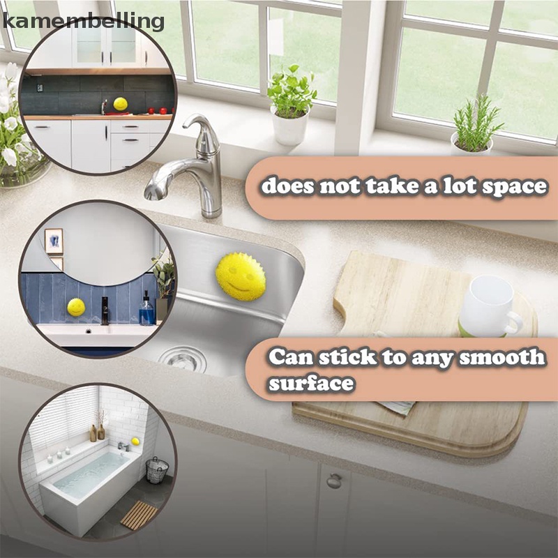 Giá Đỡ Bọt Biển Rửa Chén Hình Mặt Cười Có Giác Hút Tiện Dụng