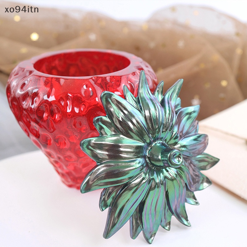 Khuôn Silicone Làm Hộp Đựng Trang Sức Trái Dâu Tây DIY