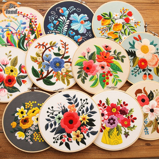 Bộ Tranh Thêu Chữ Thập Tự Làm Hình Hoa Cho Người Mới Bắt Đầu