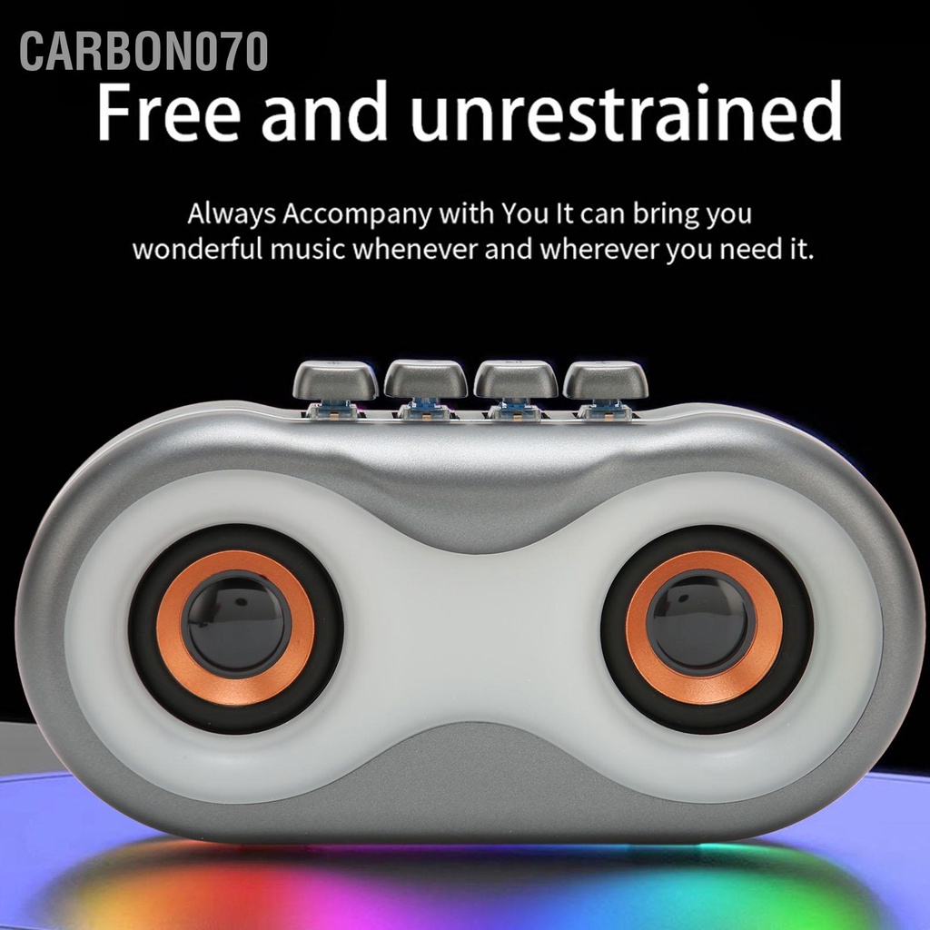 Carbon070 Loa Bluetooth Mini Di Động Đèn Màu RGB Kép Siêu Trầm Không Dây Dành Cho Ngoài Trời