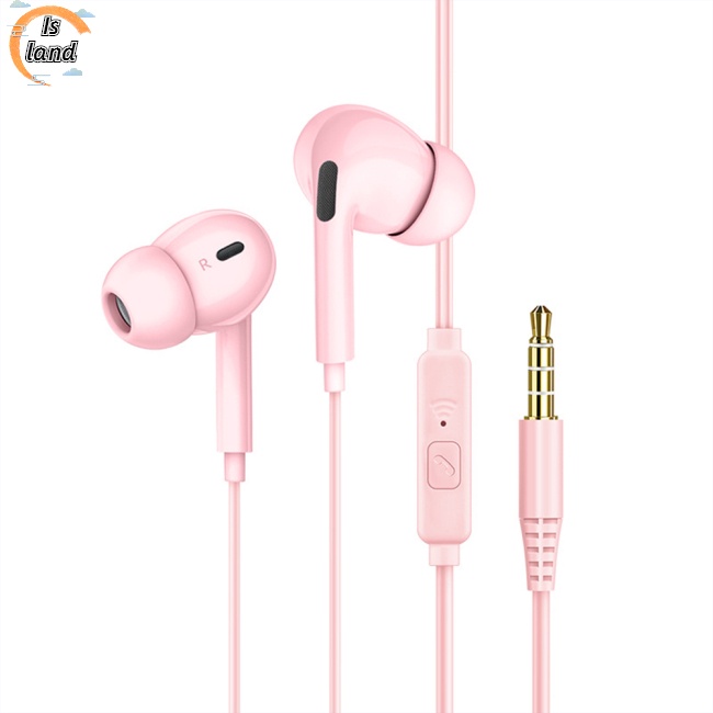 Tai Nghe Nhét Tai Jack 3.5mm Bass Trầm Có Micro Màu Sắc Xinh Xắn