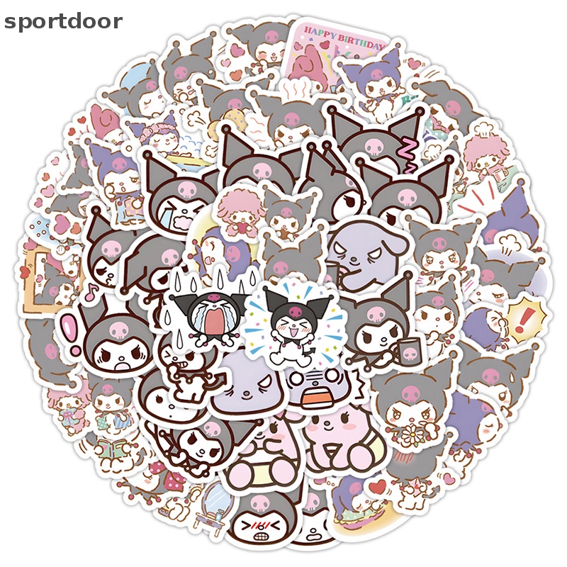 [sportoutdoor] Hình Dán Anime Kuromi Chống Thấm Nước Trang Trí Xe Hơi / Laptop / Ván Trượt / Điện Thoại [out]