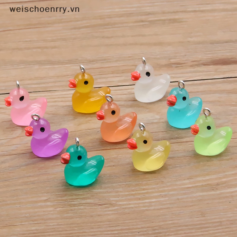 1 Tượng Vịt Mini Bằng Nhựa Phát Sáng Trang Trí Tiểu Cảnh