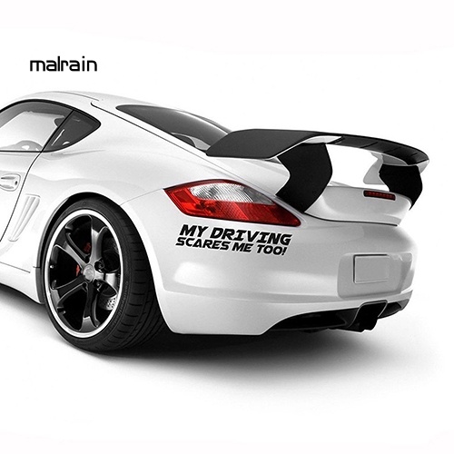 Miếng Dán Trang Trí Xe Hơi In Chữ My Driving Scares Me Too Bằng Vinyl
