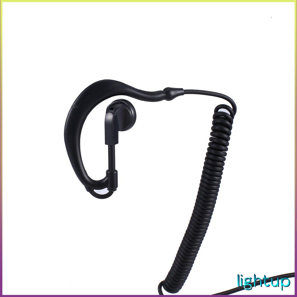 In-Line 3,5Mm Single Ear Curve Earhook Tai nghe Xoắn ốc Walkie Talkie Police