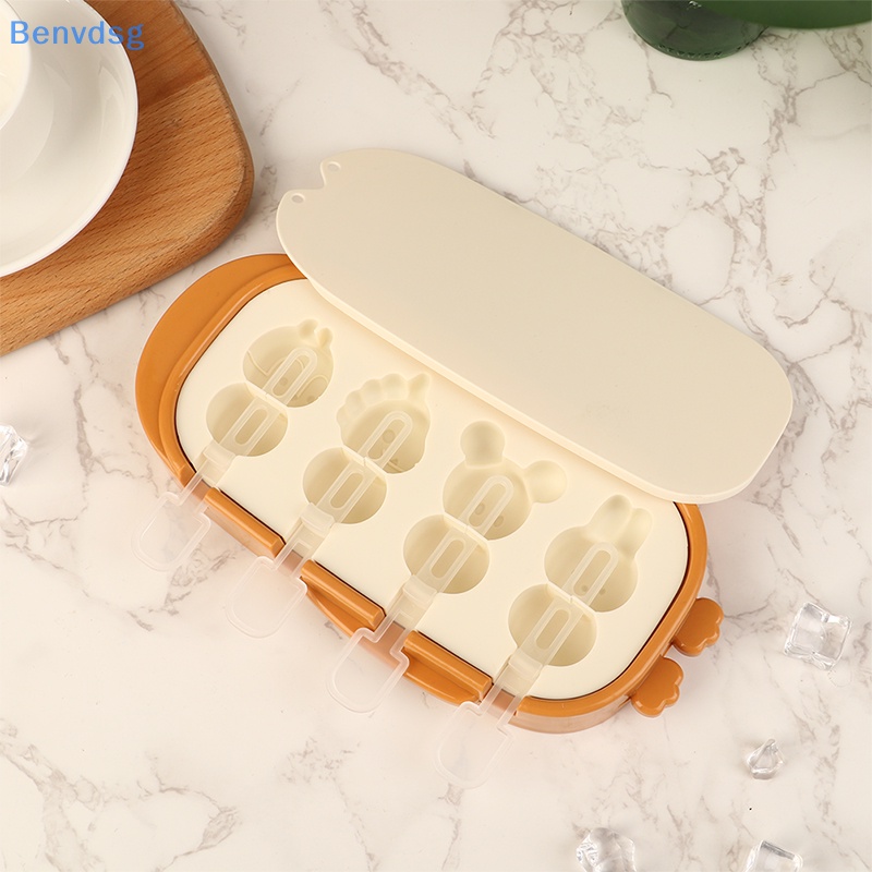 1 Khuôn Silicone Làm Kem Que Có Nắp Đậy DIY