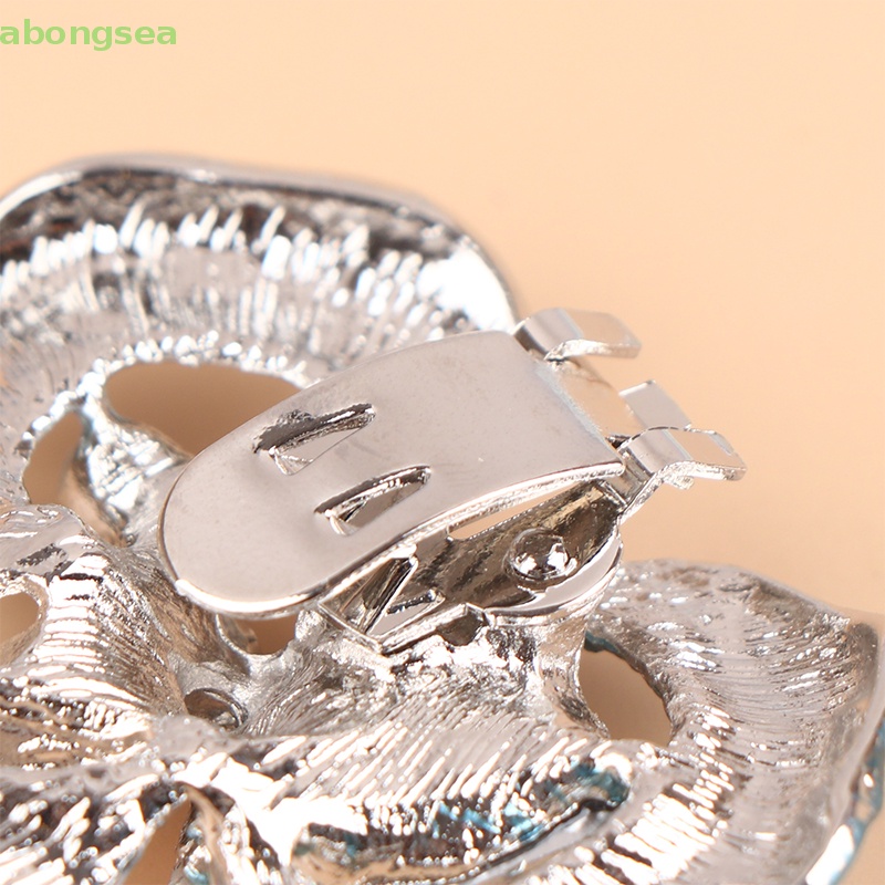 Abongsea Kẹp Cài Khóa Giày Cao Gót Hình Hoa Đính Đá Thanh Lịch Cho Nữ