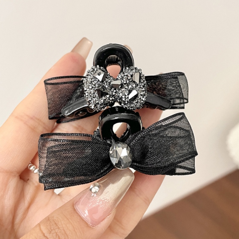 1 Cặp Kẹp Tóc Nơ Nhỏ Bằng Acrylic Dễ Thương Thời Trang Cho Nữ