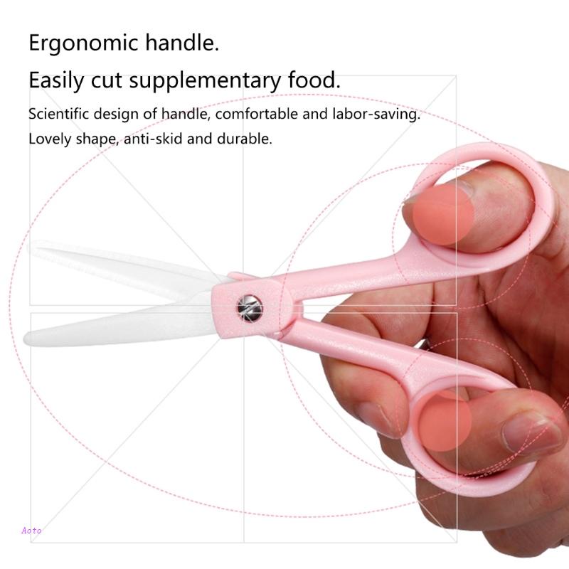 Aoto Kéo Gốm Sứ Cắt Nhanh Chống Ăn Mòn Nhỏ Gọn Và Hiệu Quả Dành Cho Trẻ Em Và Trẻ Mới Biết Đi