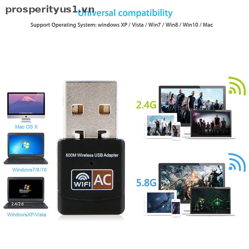 Usb WiFi Băng Tần Kép 600Mbps prosperityus1 2.4G / 5G Hz 802.11AC Chất Lượng Cao