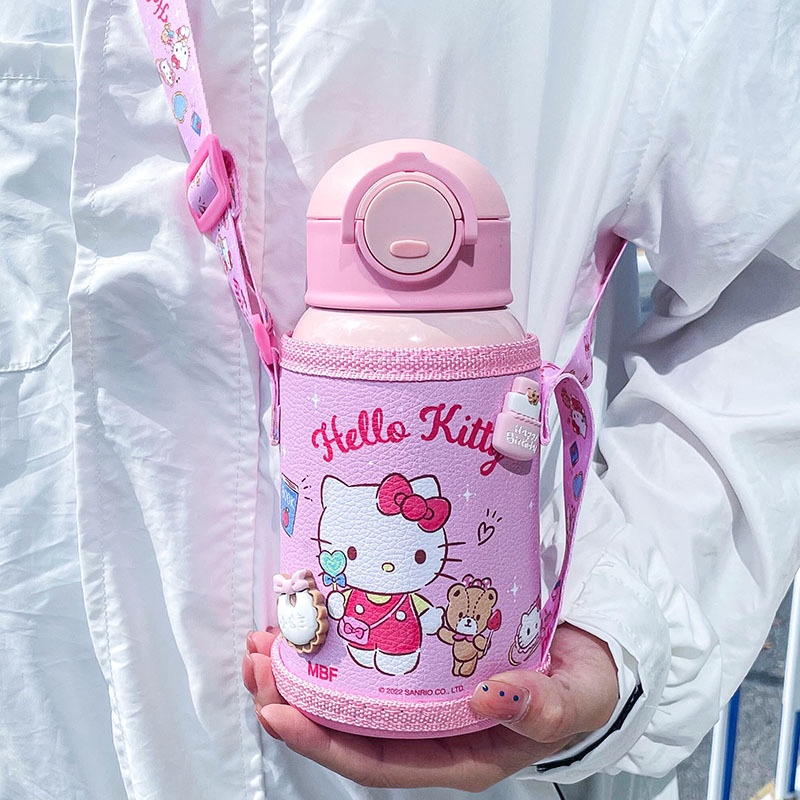 Sanrio Bình Nước Giữ Nhiệt 500ML Bằng Thép Không Gỉ Hình Hello Kitty