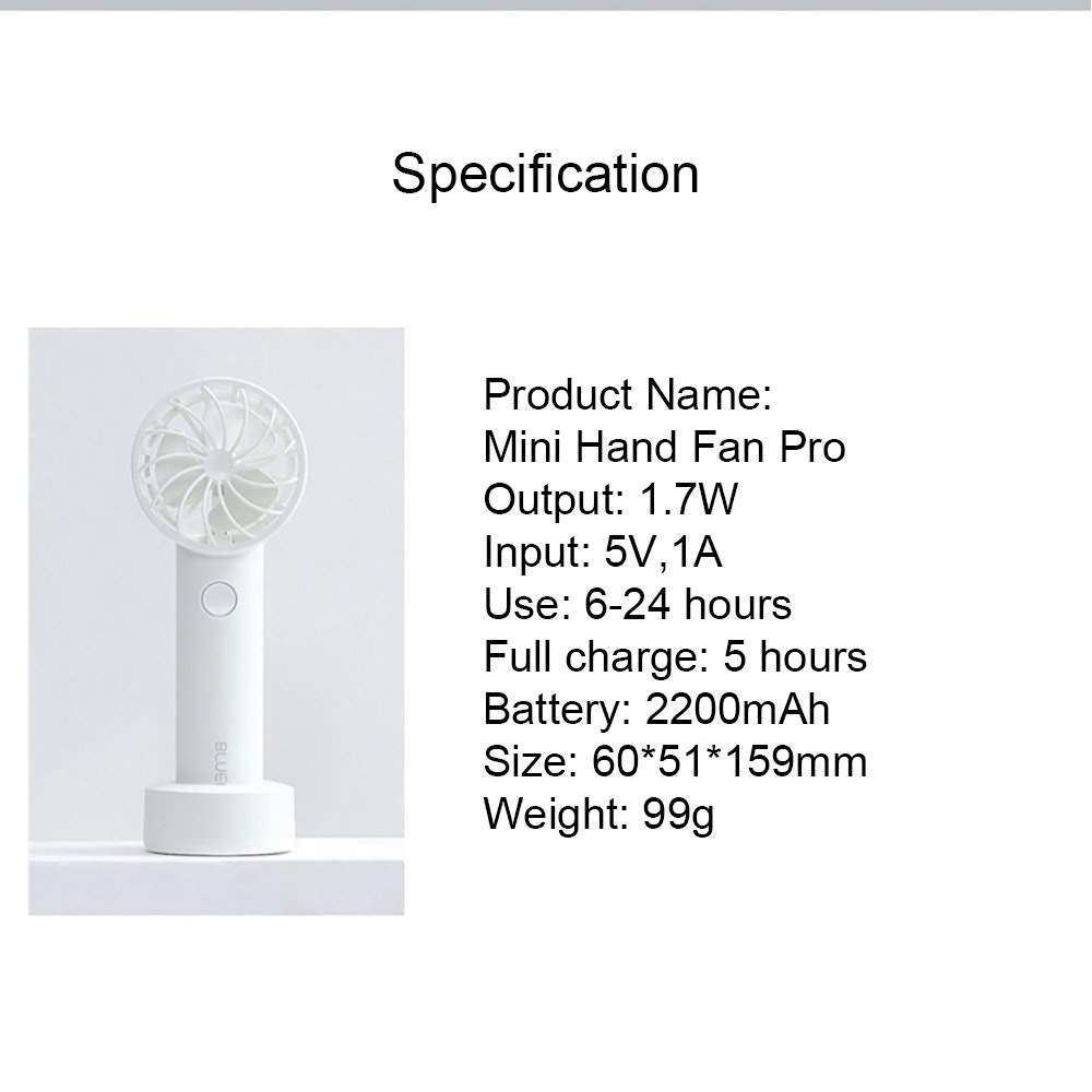 BLUEFEEL BF2102 Mini Head Fan Pro Handy Electric Personal Small Lightweight