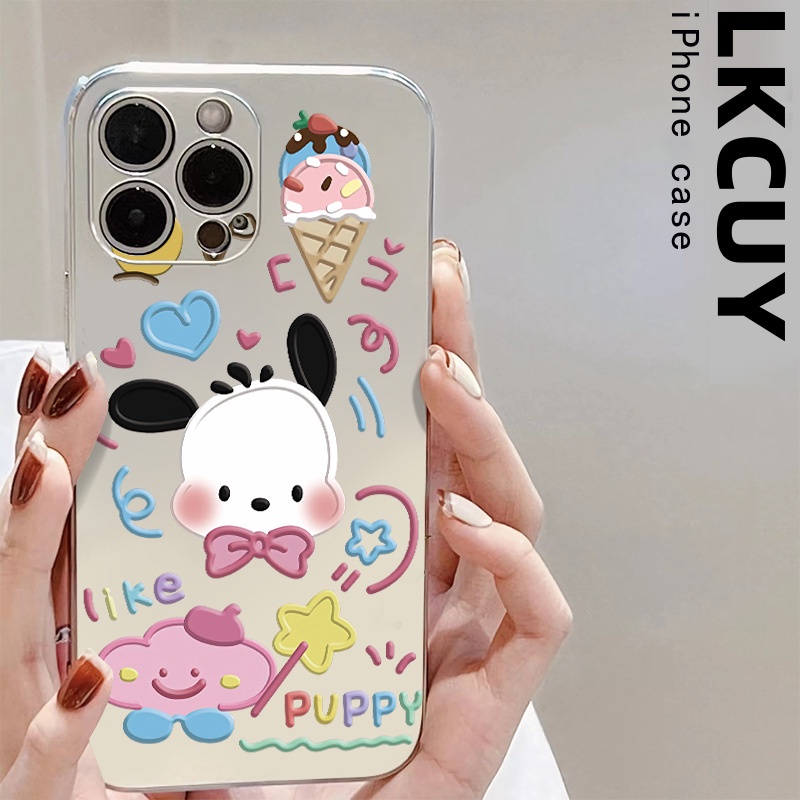 Ốp Điện Thoại Silicon TPU Mềm Mạ Điện Hình Cún Dễ Thương Chống Sốc Cho IPhone 14 13 12 11 Pro XS Max XR X 8 + 7 6S Plus