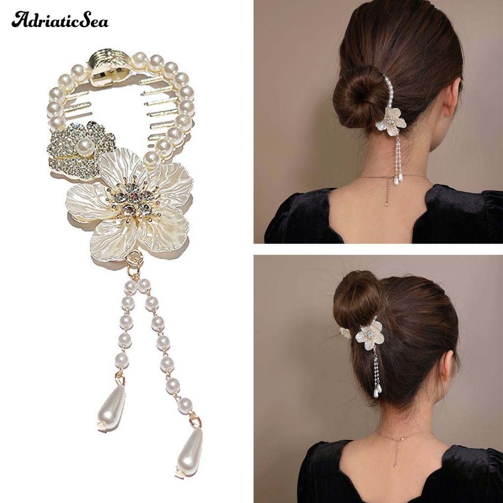 Kẹp Tóc Đuôi Ngựa Đính Đá Xanh Lá Cây Lấp Lánh Ổn Định Dành Cho Bạn Nữ