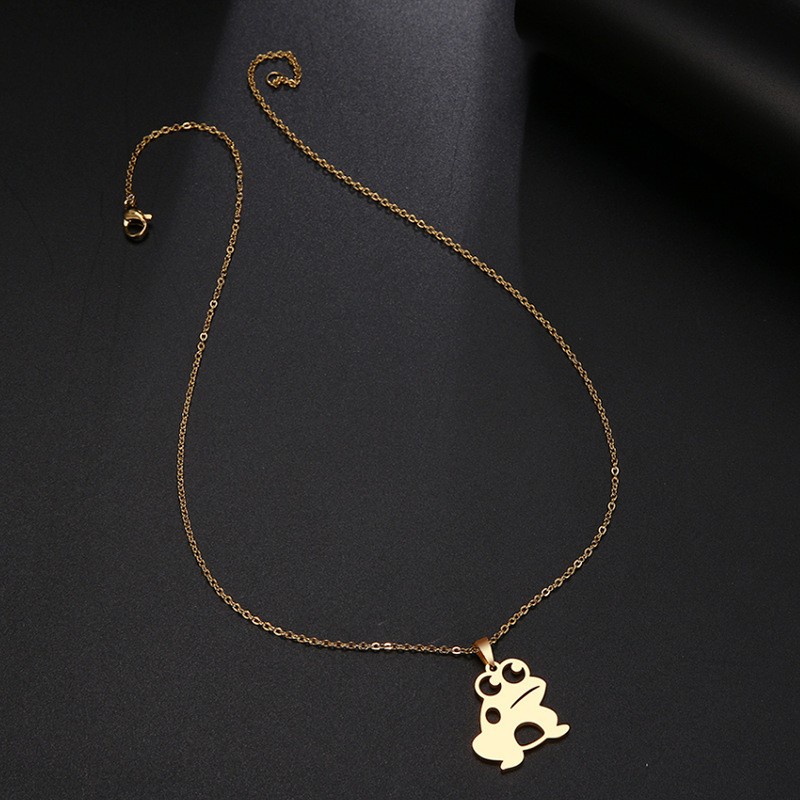 Dây Chuyền Inox Mặt Hình Chú Ếch Dễ Thương Phong Cách Hip Hop Thời Trang Cho Nam Và Nữ