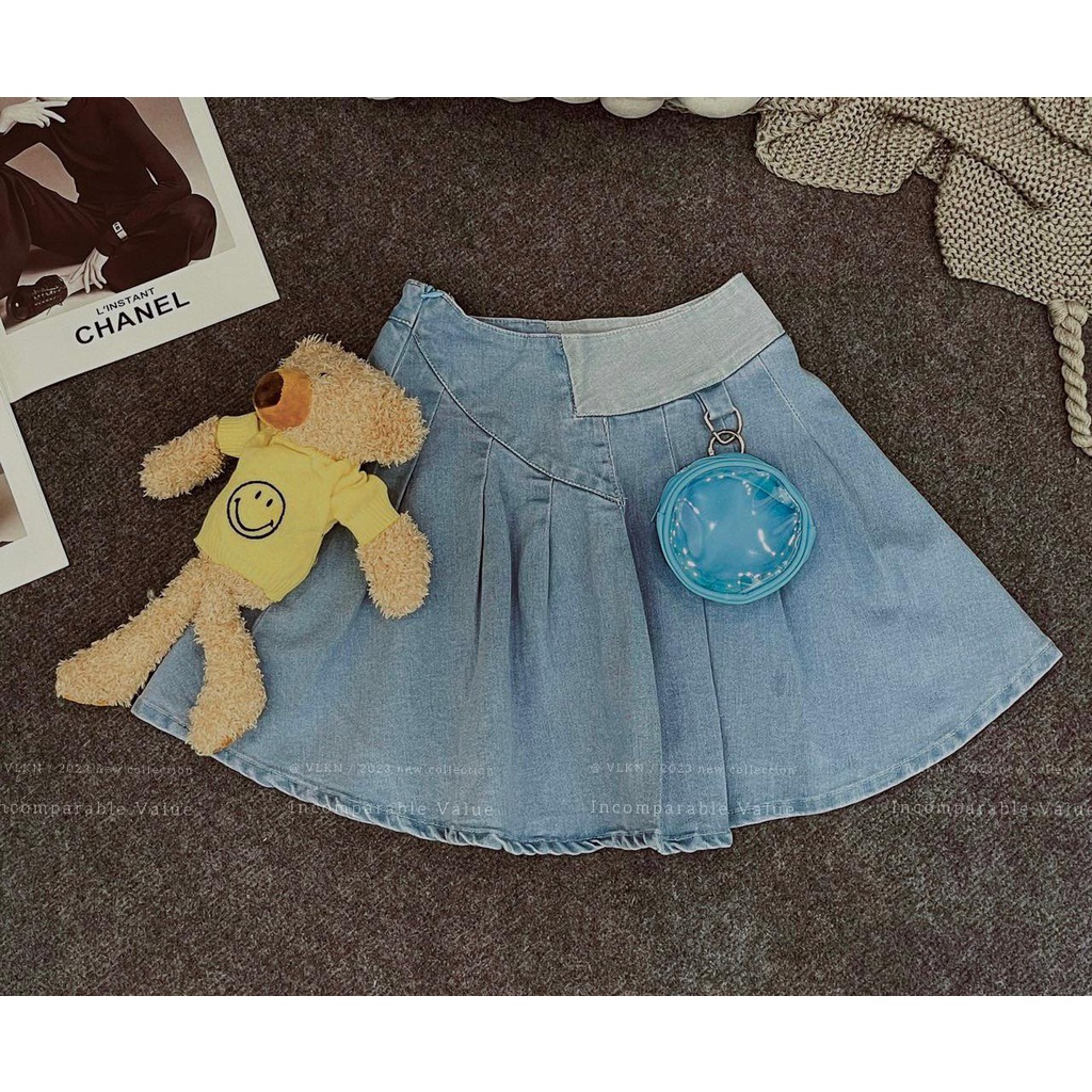 Chân váy jean móc khoá túi