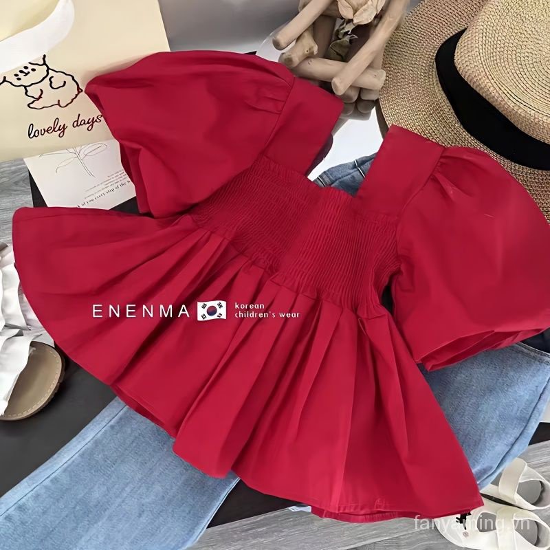 Set Đồ Mùa Hè Hai Món Gồm Áo Jean Phong Cách Phương Tây Thời Trang 2023 Cho Bé Gái UO7V
