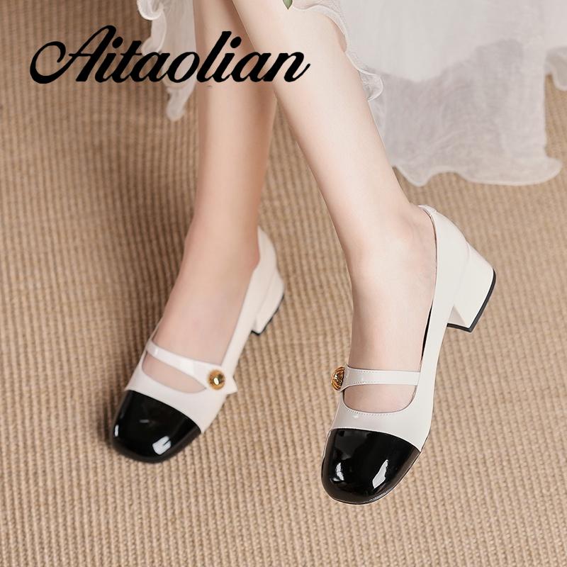 Giày Cao Gót 4cm Chất Liệu Da Bóng Phong Cách Thời Trang lolita Dành Cho Nữ