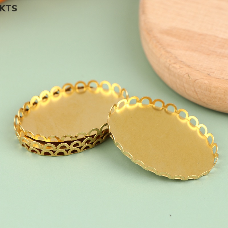 Set 2 Khay Kim Loại Mini Xinh Xắn Dùng Để Trang Trí Nhà Búp Bê
