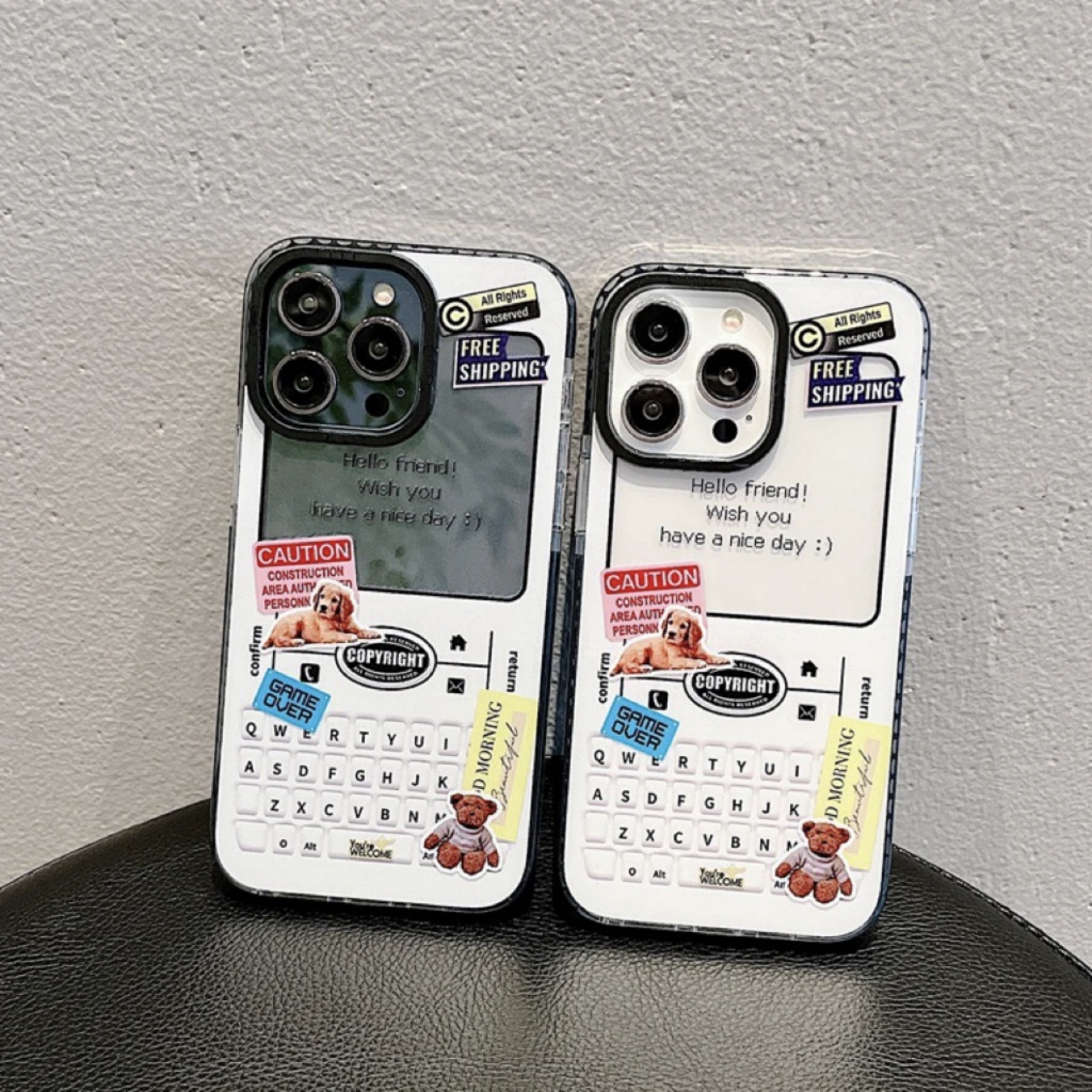 ✅Ốp Điện Thoại In Hình Chú Cún Và Bàn Phím Cho Iphone 14 13 11promax12 pro PIR1