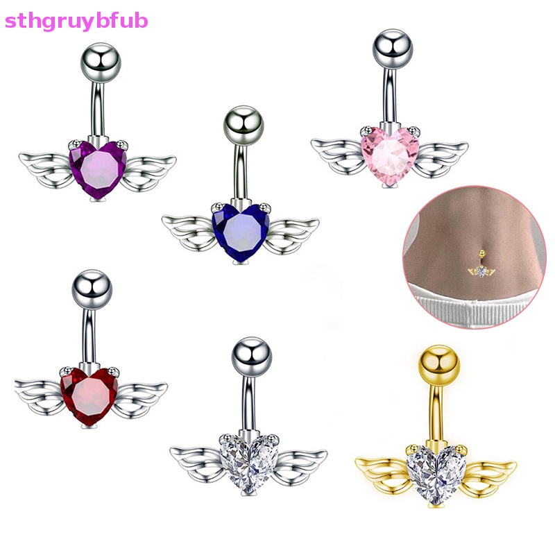 Khuyên Rốn Hình Đôi Cánh Đính Đá Zircon Quyến Rũ