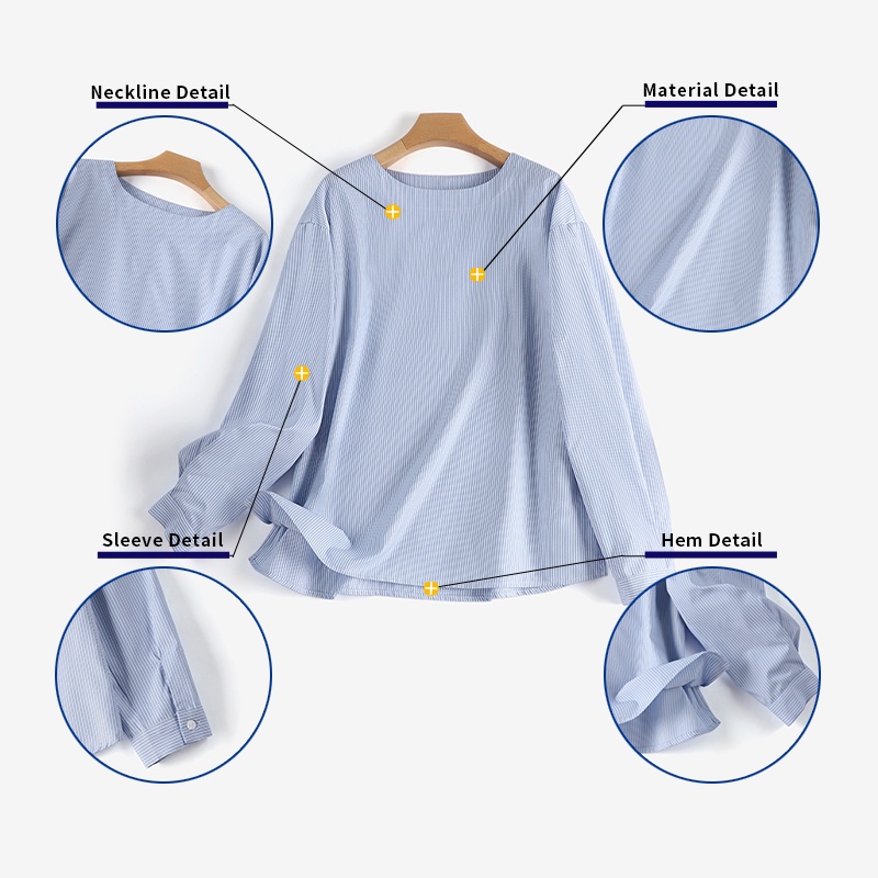 Áo nữ ZANZEA trễ vai dài tay cổ thuyền họa tiết sọc thời trang