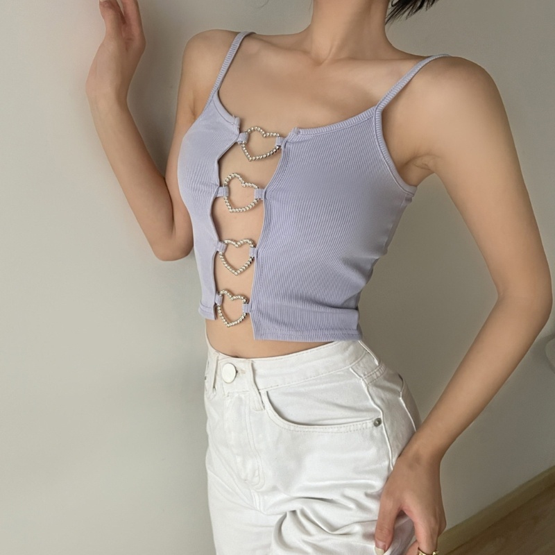 Áo Croptop Sát Nách Màu Trắng Quyến Rũ Thời Trang Mùa Hè Cho Nữ