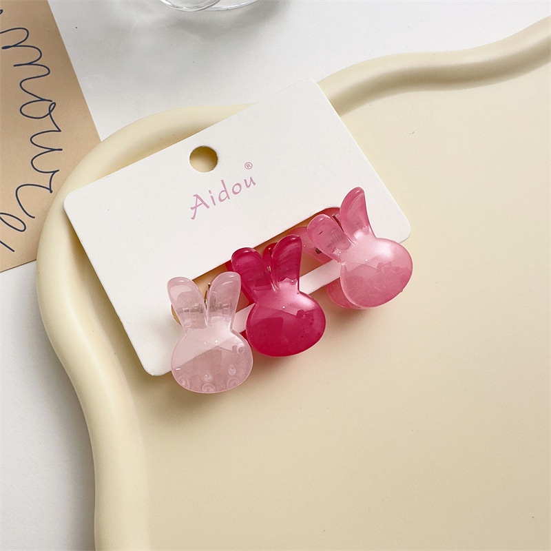 Set 3 Kẹp Tóc Trong Suốt Hình Thỏ Dễ Thương Cho Bé Gái