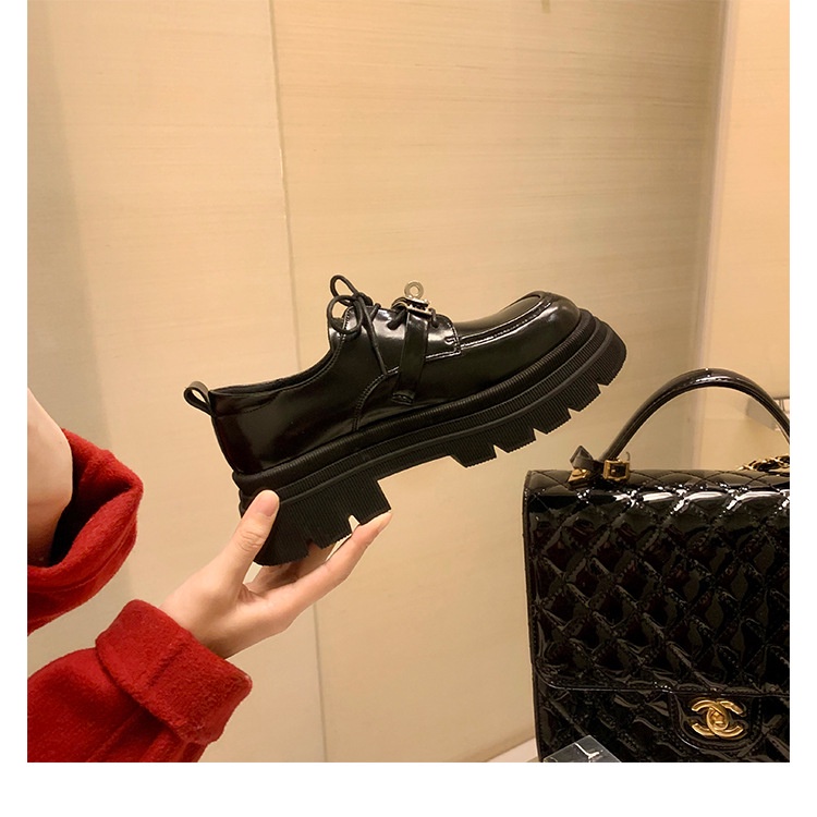 Giày Da Đế Dày Buộc Dây Kiểu Anh Thời Trang Xuân Thu AA4273 Cho Nữ