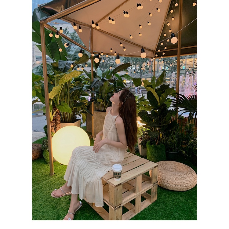 SUXI Đầm Dài Không Tay Dáng Rộng Màu Sắc Đơn Giản Thời Trang Mùa Hè Dành Cho Nữ