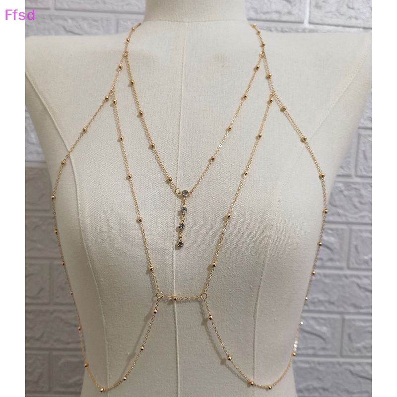 Luimo Dây Chuyền body chain Bằng Kim Loại Đính Pha Lê Quyến Rũ Thời Trang Cho Nữ