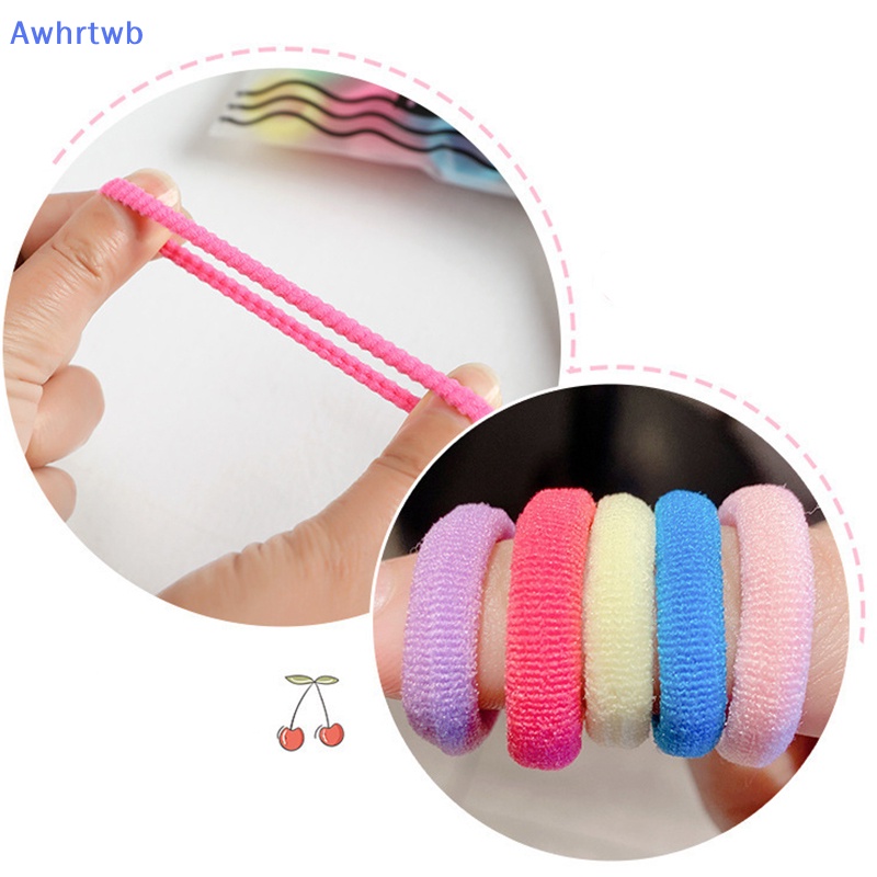 Set 100 Dây Buộc Tóc Co Giãn Tốt Không Đau Xinh Xắn Cho Bé Gái Mới