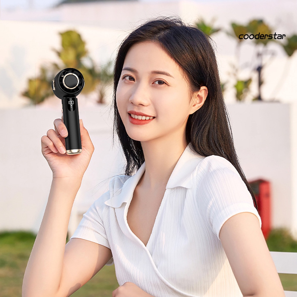 Quạt Điện Cầm Tay Không Cánh Tần Số Thấp Với 5 Chế Độ Điều Chỉnh Tiếng Ồn Có Đèn LED Hiển Thị Điện Áp