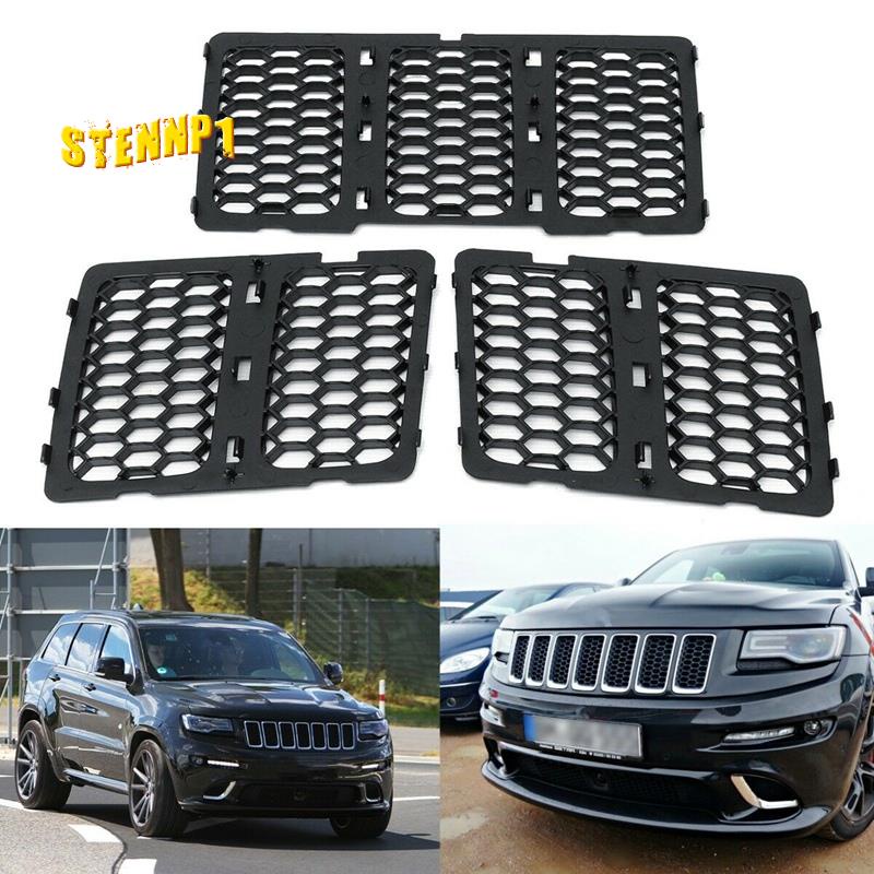 Bộ phụ kiện lưới trang trí phía trước màu đen cho xe Jeep Grand Cherokee 2014-2016