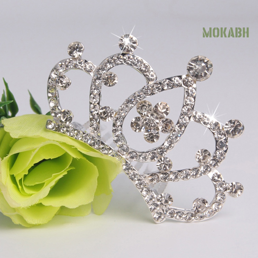 Cài Tóc Hình Vương Miện Có Đính Đá Hợp Thời Trang Cho Bé Gái
