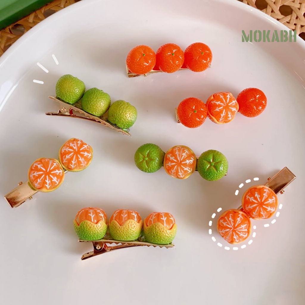 Kẹp Tóc Họa Tiết Trái Cam Dễ Thương Bắt Mắt