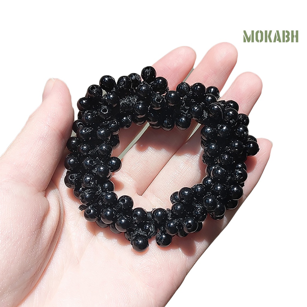 Dây Cột Tóc Co Giãn Đính Ngọc Trai Giả Thanh Lịch Dùng Hàng Ngày