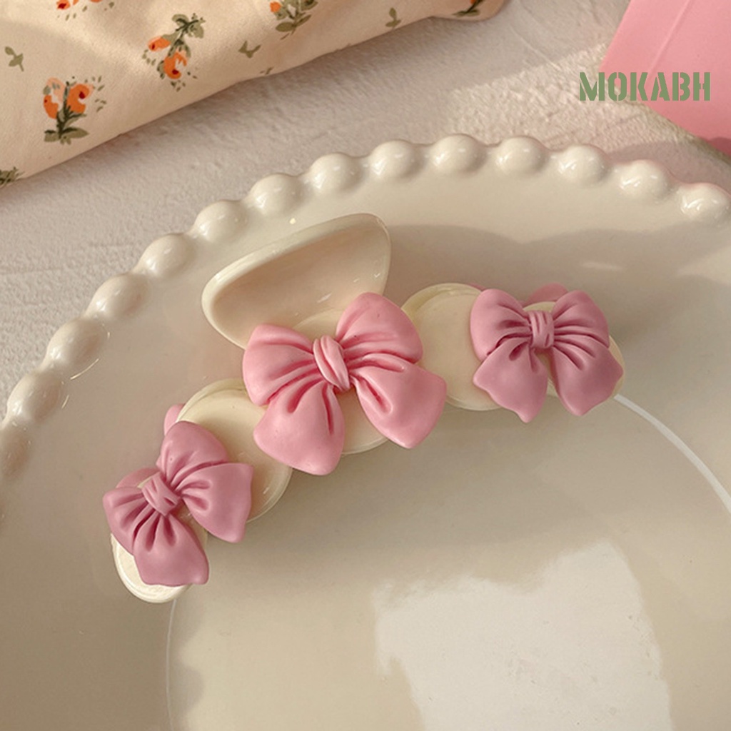 Kẹp Tóc Hình Nơ Bằng Thép Không Gỉ Trong Suốt Dễ Thương