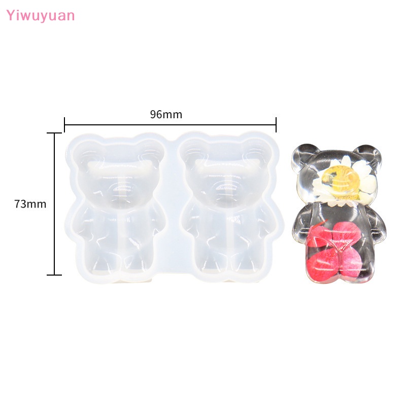 < Yiwuyuan > Khuôn Silicon Làm Mặt Dây Chuyền / Móc Khóa Bằng Pha Lê Hình Gấu Nhỏ Xinh Làm Trang Sức Mới