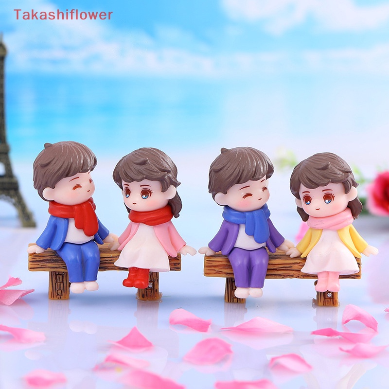 Set 2 Mô Hình Cặp Đôi Khăn Choàng Mini Trang Trí Tiểu Cảnh / Xe Hơi / Bàn Làm Việc