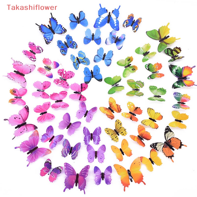 Set 12 Bươm Bướm Dạ Quang Từ Tính Dán Tường Trang Trí Nội Thất Đẹp Mắt