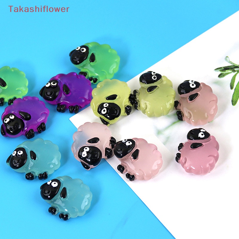 Set 5 Chú Cừu Hoạt Hình Mini Bằng Nhựa Phát Sáng Trang Trí Sân Vườn