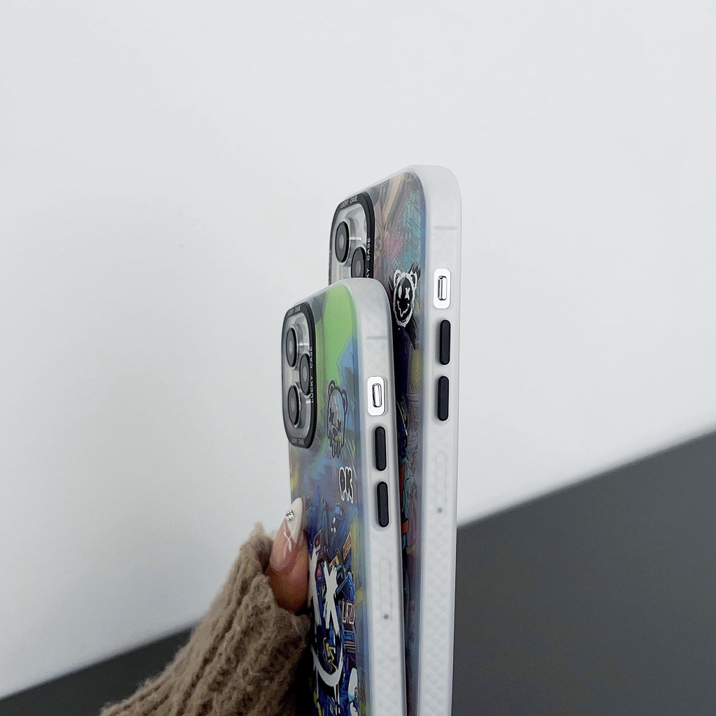 Ốp Điện Thoại Tpu Dẻo Trong Suốt Họa Tiết Graffiti Thời Trang Chống Sốc Cho iPhone 14 13 12 11 Pro Max