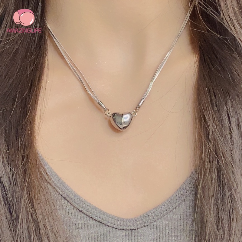 Vòng cổ Nhiều Lớp Mặt Trái Tim Đính Đá Zircon Thời Trang Cho Nữ