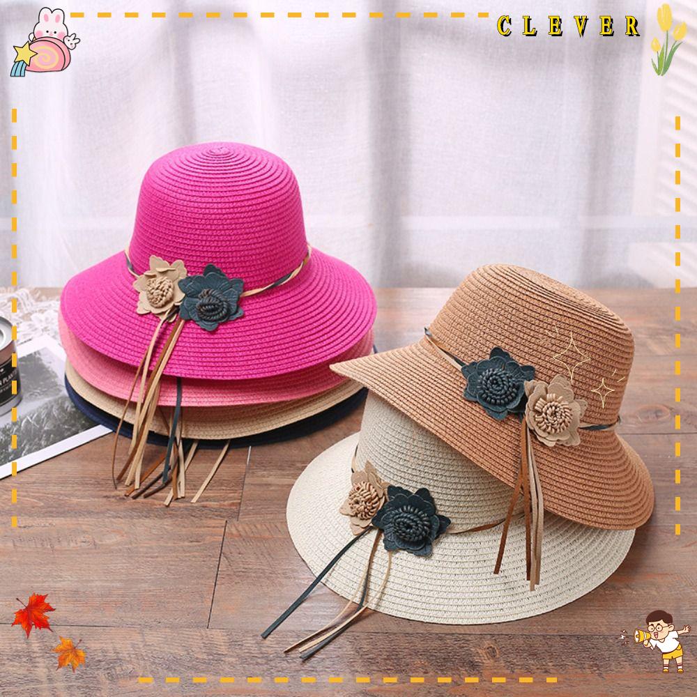 Nón Cối Rộng Vành Phối Hoa Thời Trang Đi Biển Cho Phái Nữ